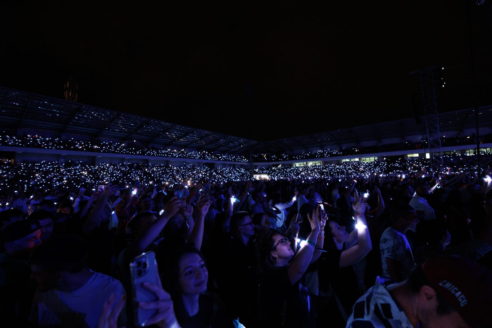 A stadium of phone lights