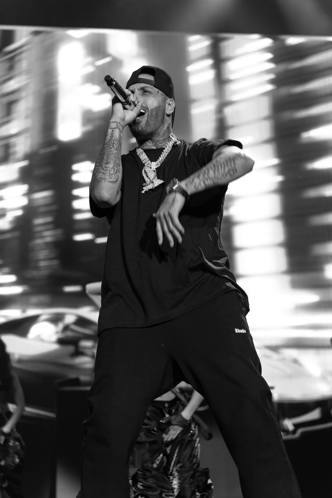 On stage, mid-verse